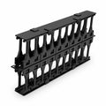 Horizontal Dual Sided High Capacity Cable Manager, 1RU, Finger Duct with Cover, 9.07 in. Depth
