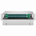 2U Rack Mount Fiber Optic Distribution Panel, 24 Fibers OS2 Single Mode, 24 x SC UPC Simplex (Blue) Adapter