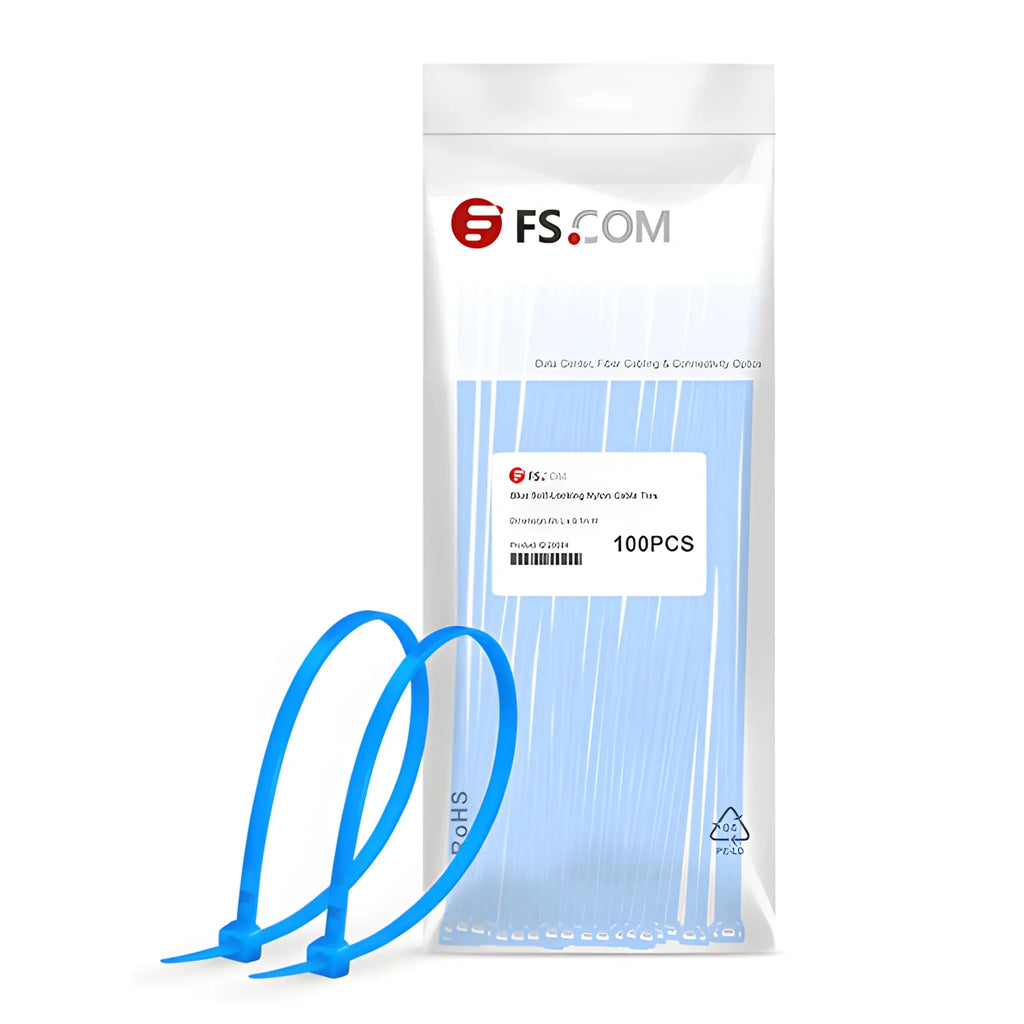 100-Pack 4in.L x 0.1in.W Self-Locking Nylon Cable Ties, Blue