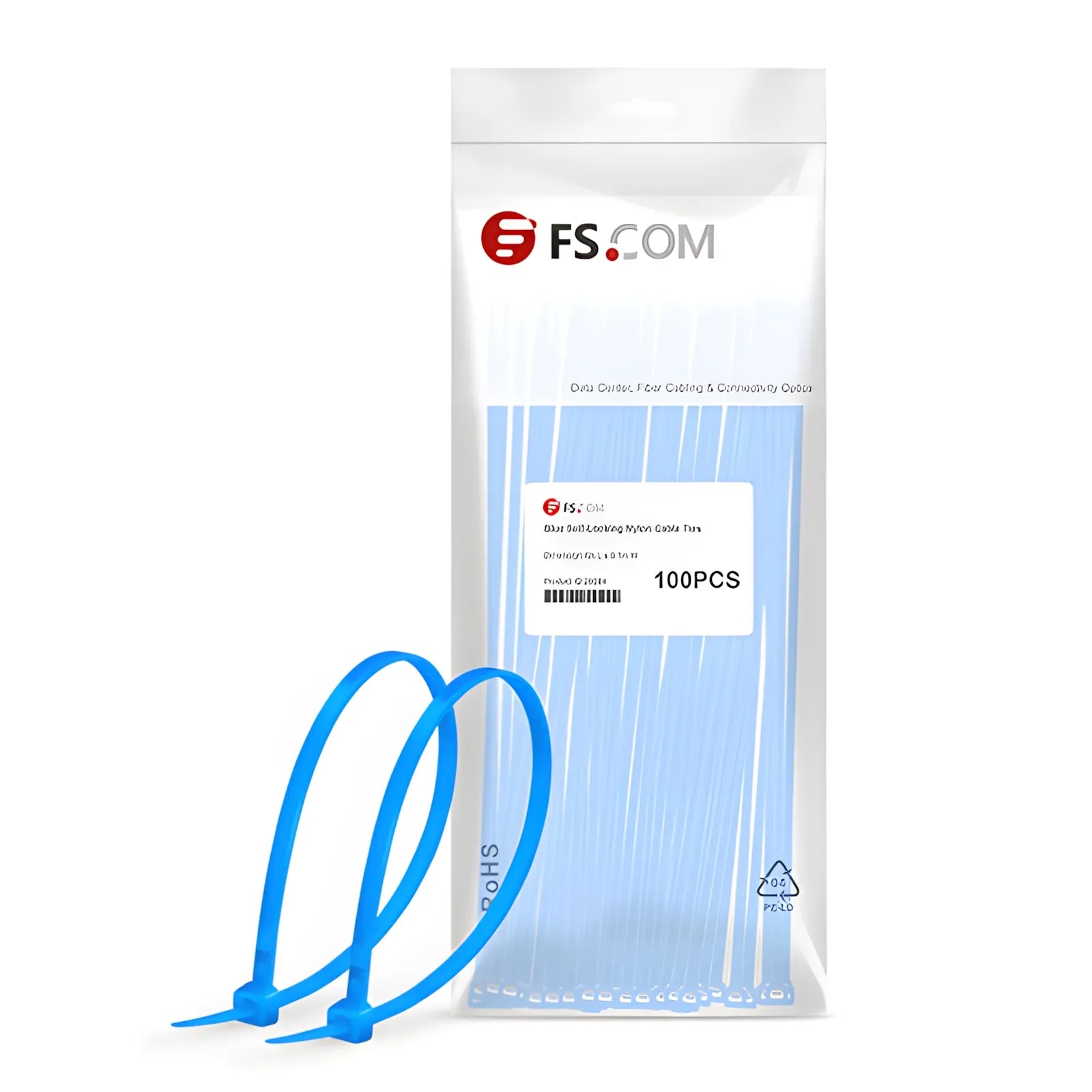 100-Pack 4in.L x 0.1in.W Self-Locking Nylon Cable Ties, Blue