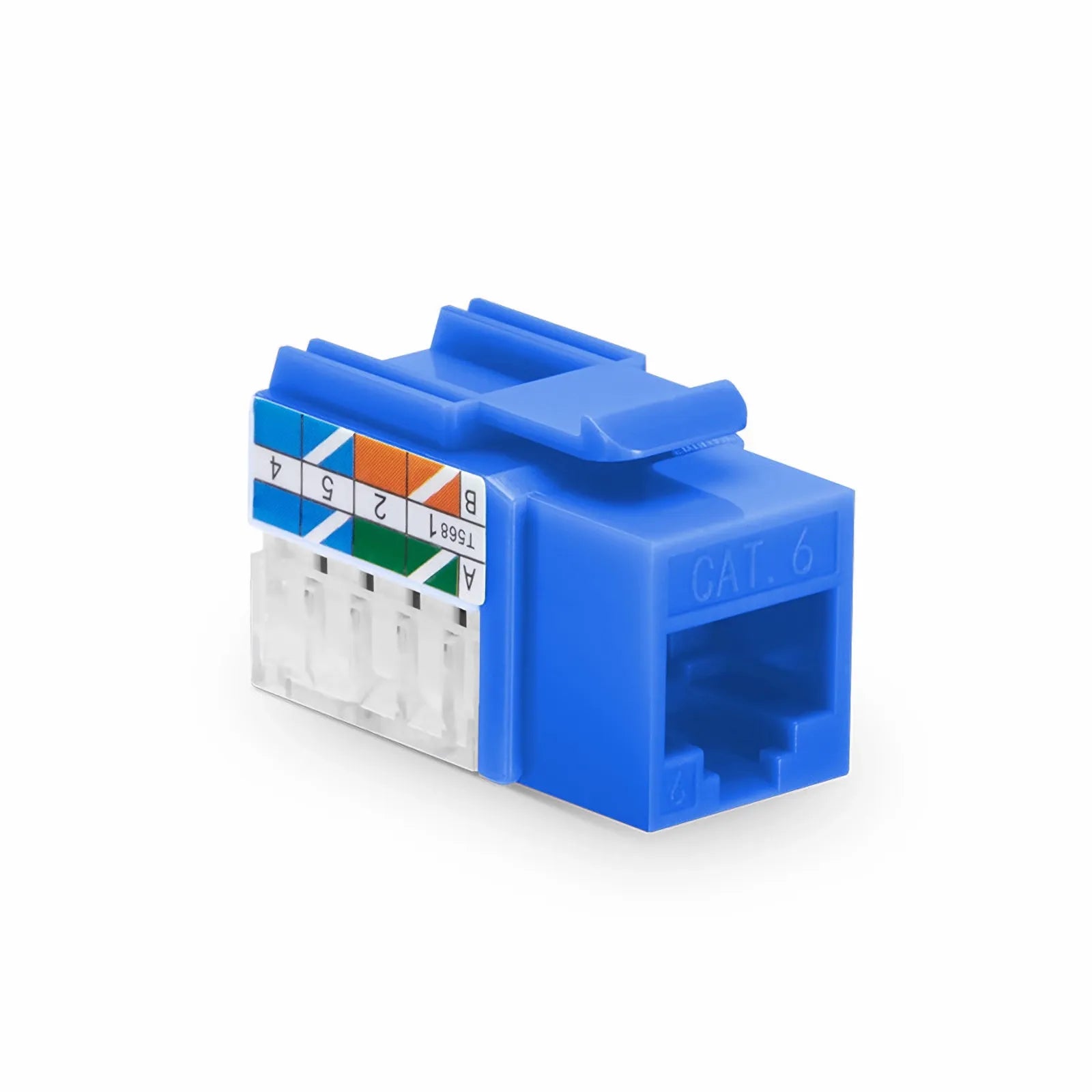 Cat6 RJ45 (8P8C) Unshielded Punch Down Keystone Jack Module, Blue, 12Pcs/Pack