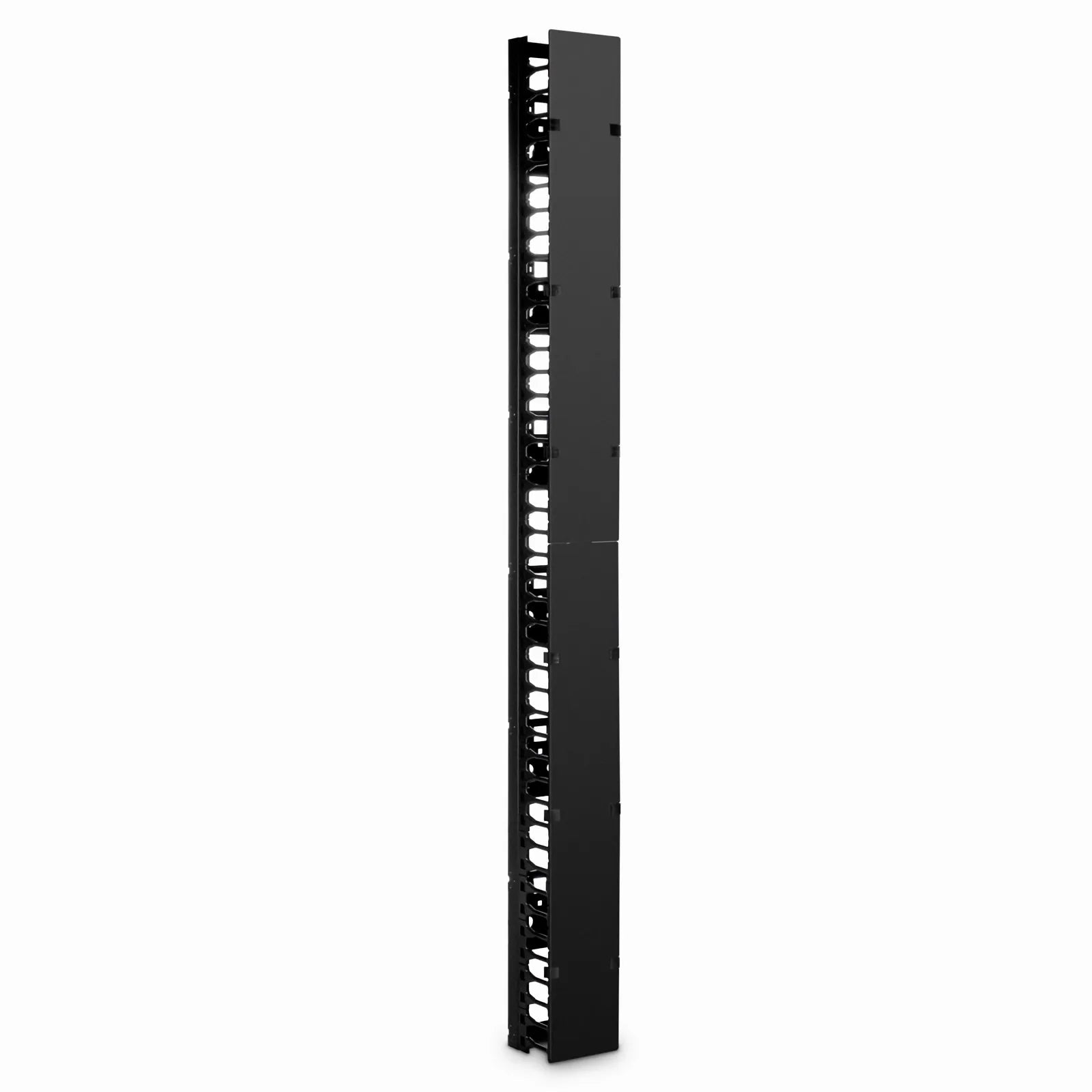 Vertical Single Sided Steel Cable Manager, 45RU, Bend Radius Finger, 5.5 in. Wide