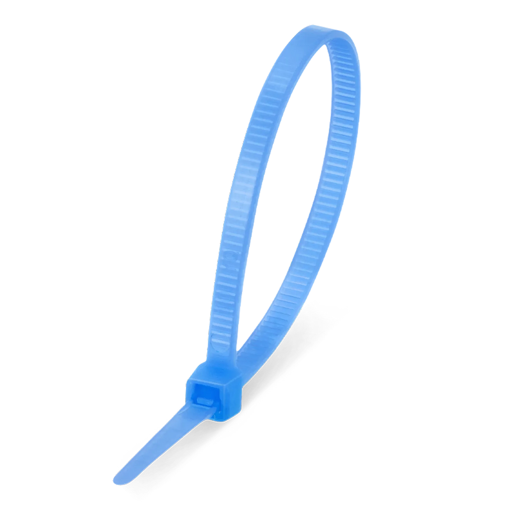 100Pcs/Pack 6in.L x 0.15in.W Self-Locking Nylon Cable Ties, Blue