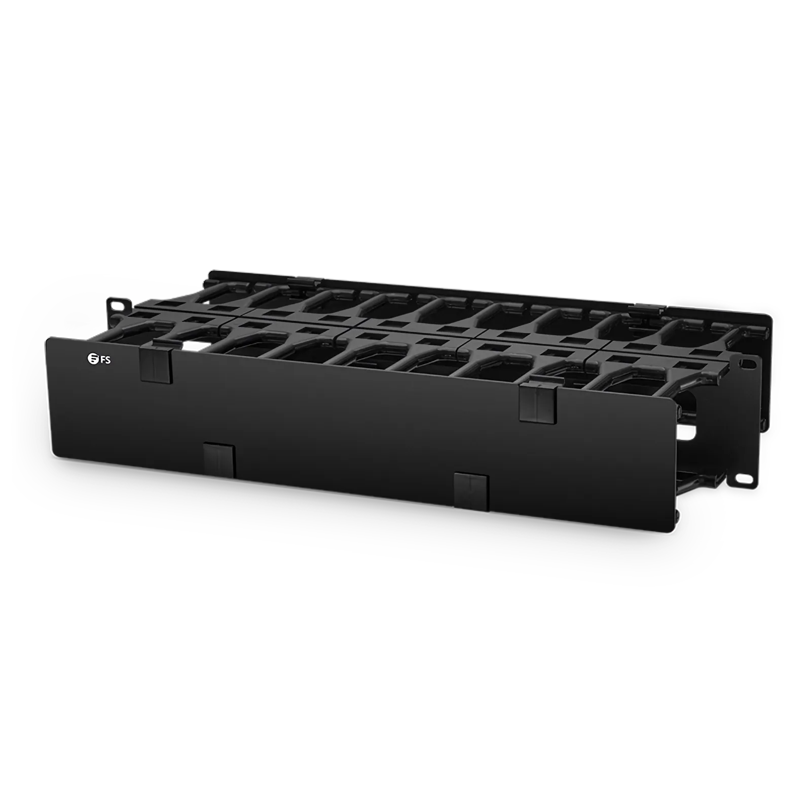 Horizontal Dual Sided Steel Manager, 2RU, Finger Duct with Cover, 9.1 in. Depth