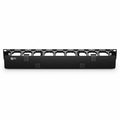 Horizontal Single Sided Steel Manager, 1RU, Finger Duct with Cover, 4.44 in. Depth