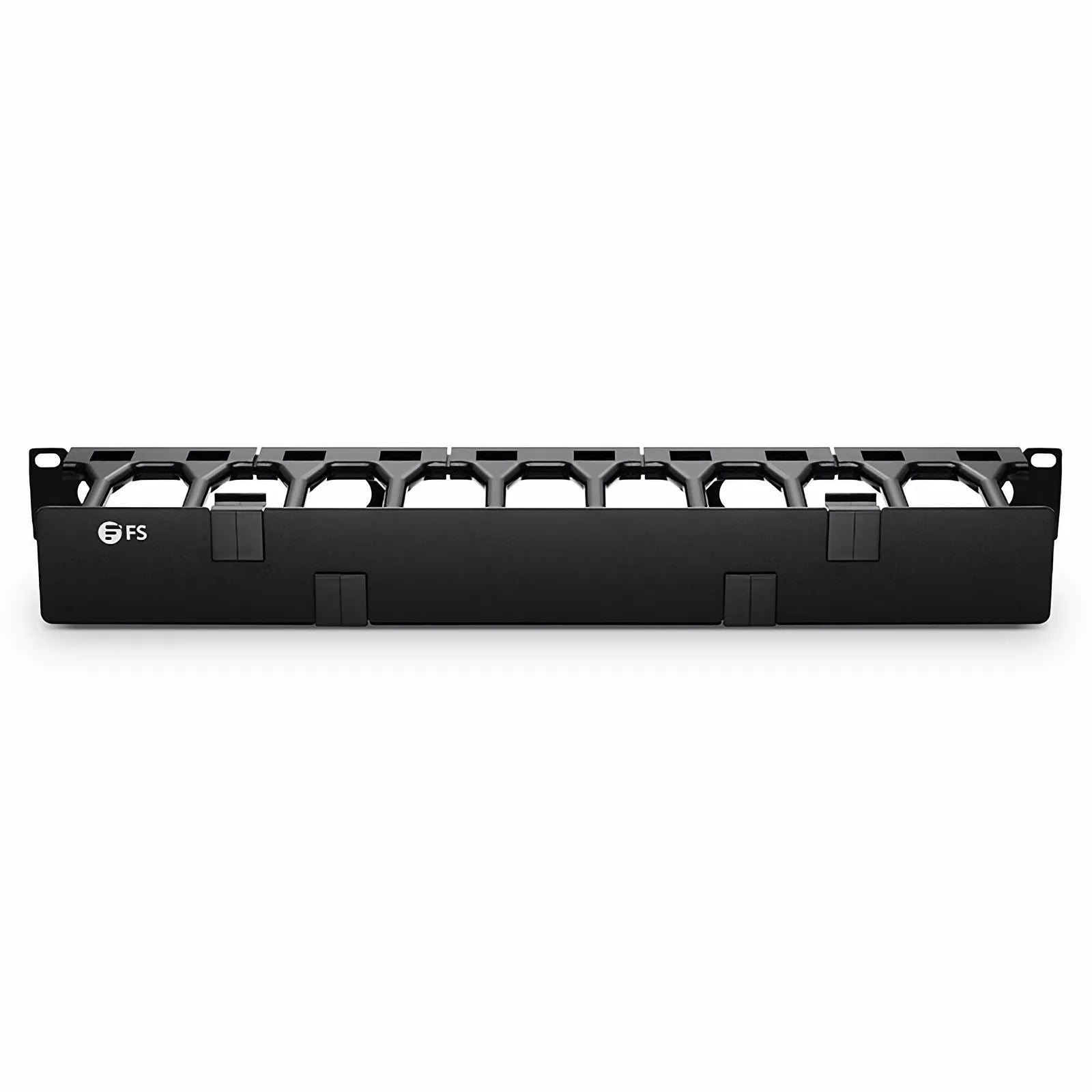 Horizontal Single Sided Steel Manager, 1RU, Finger Duct with Cover, 4.44 in. Depth