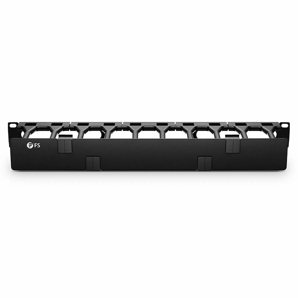 Horizontal Single Sided Steel Manager, 1RU, Finger Duct with Cover, 4.44 in. Depth
