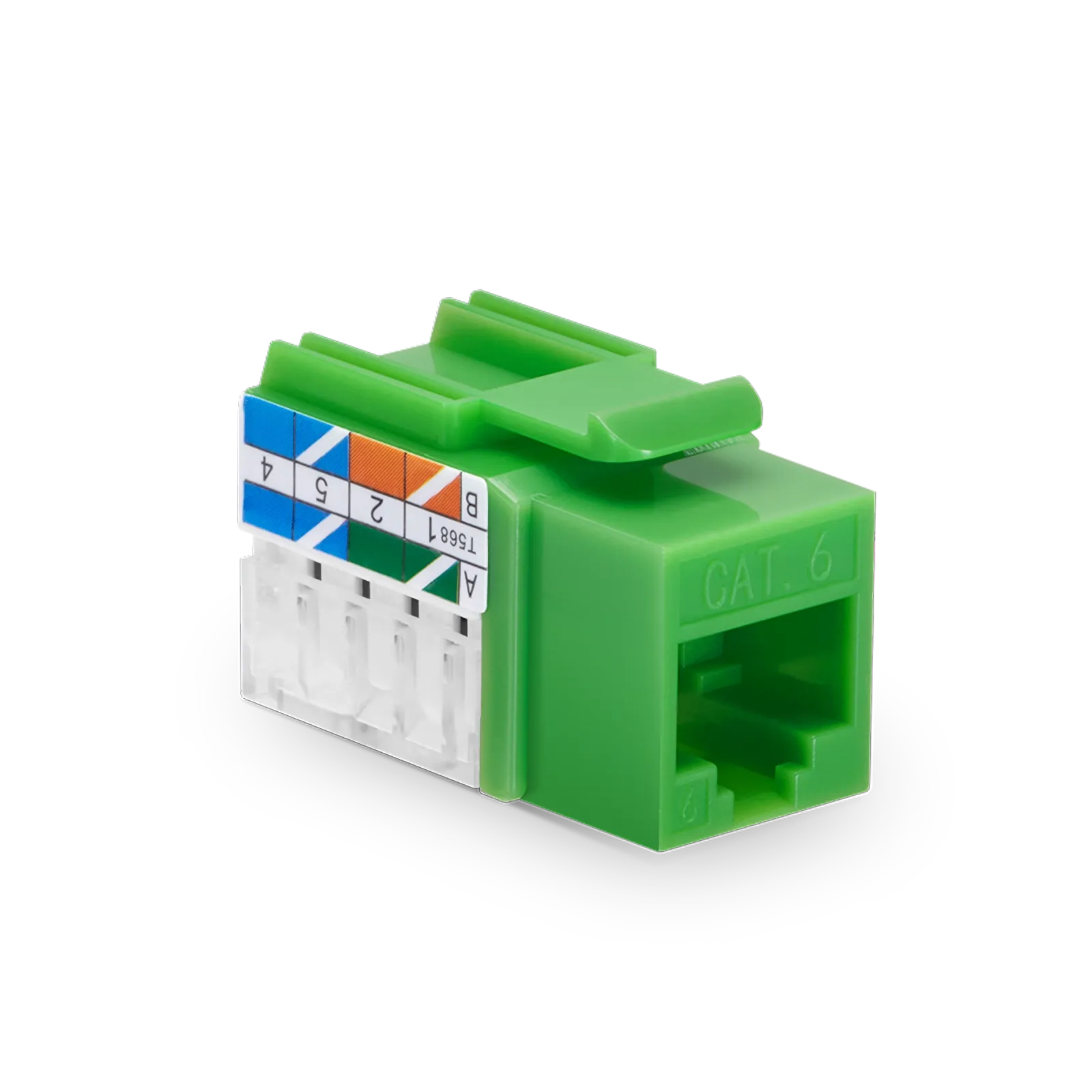 Cat6 RJ45 (8P8C) Unshielded Punch Down Keystone Jack Module, Green, 12Pcs/Pack