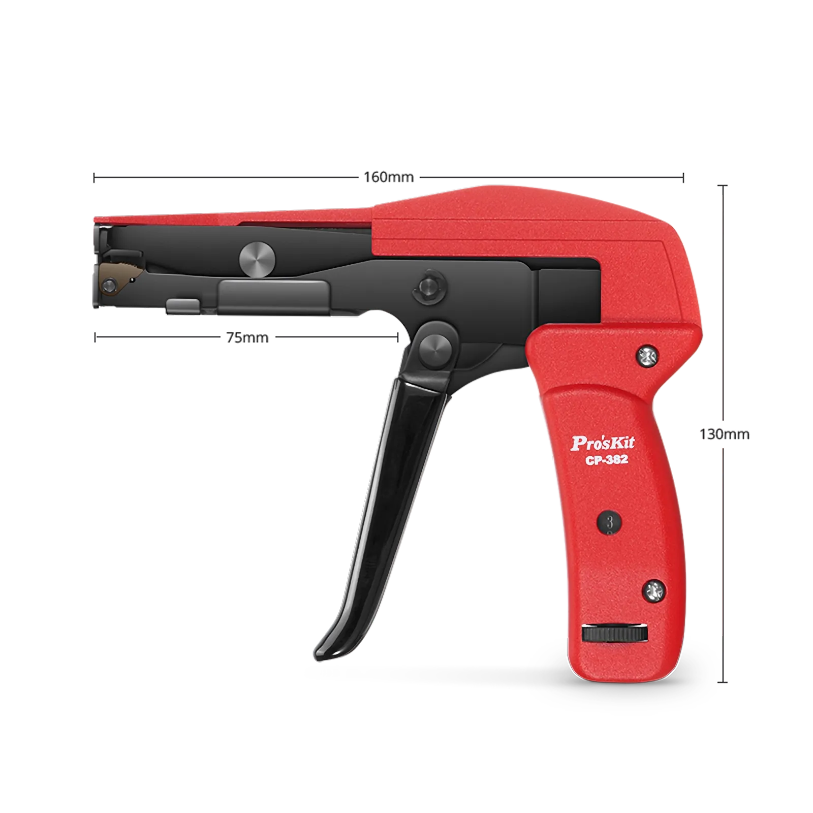 Pro'sKitÂ® Cable Tie Gun, for Cable Tie Width From 2.2 to 4.8mm