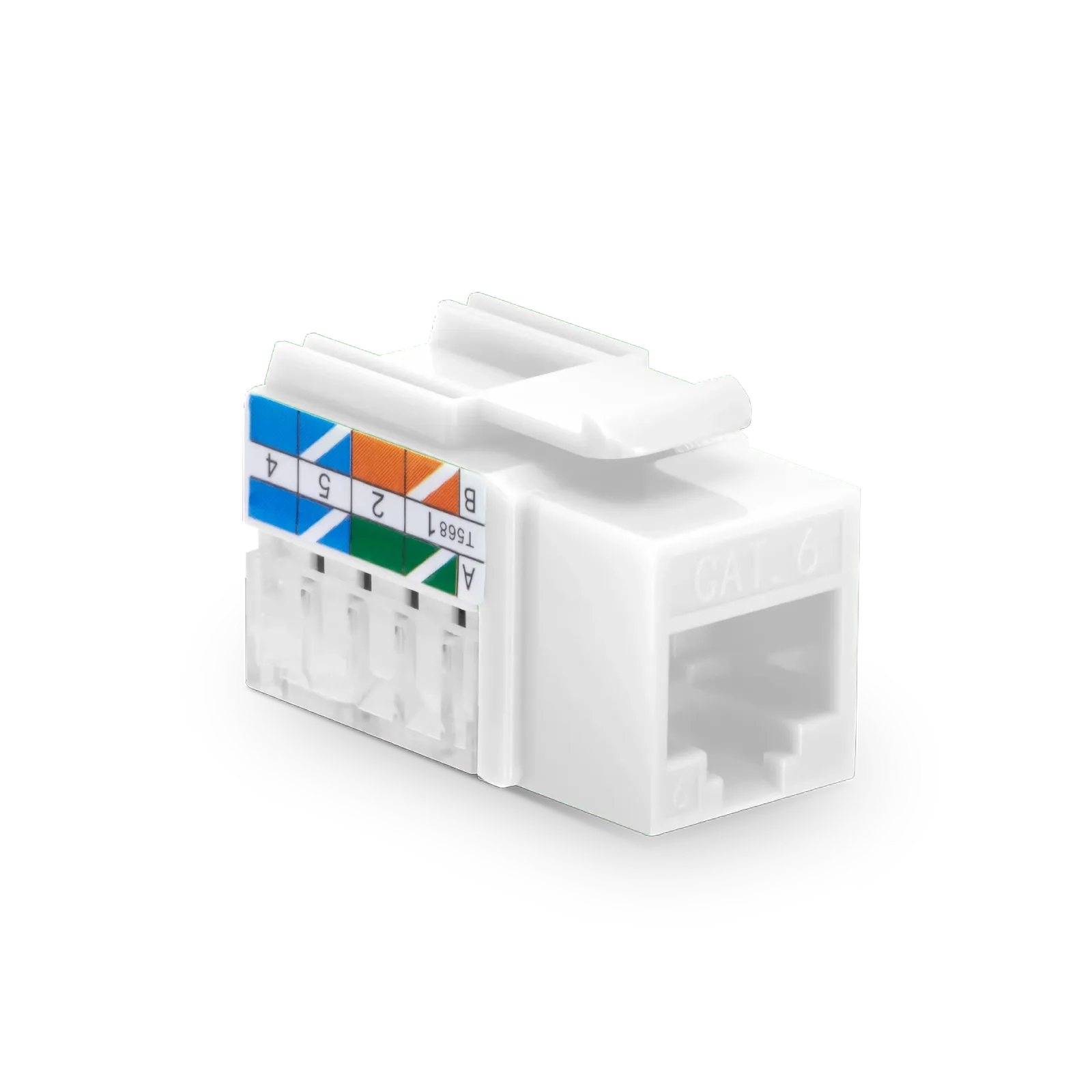 Cat6 RJ45 (8P8C) Unshielded Punch Down Keystone Jack Module, White, 12Pcs/Pack