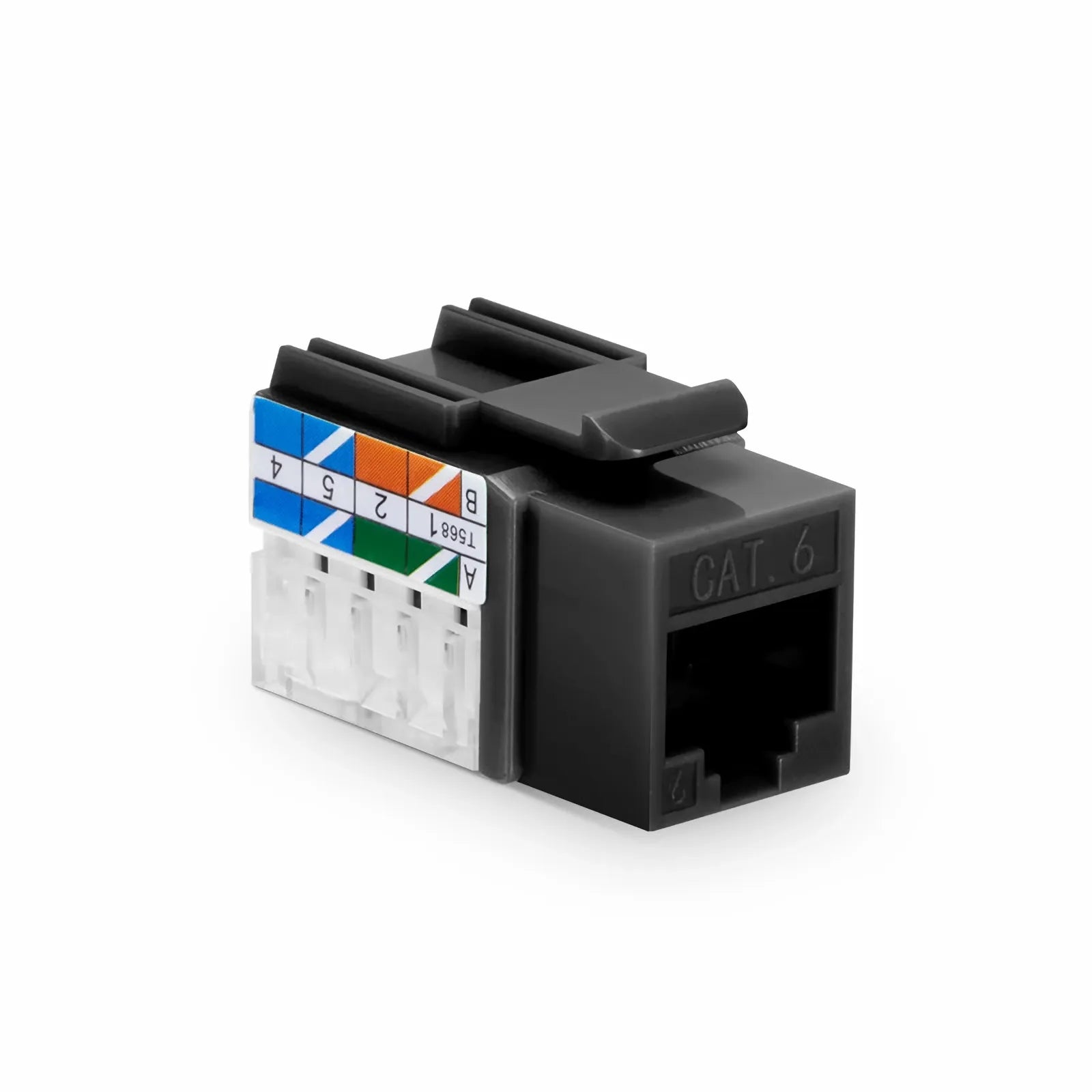 Cat6 RJ45 (8P8C) Unshielded Punch Down Keystone Jack Module, Black, 12Pcs/Pack