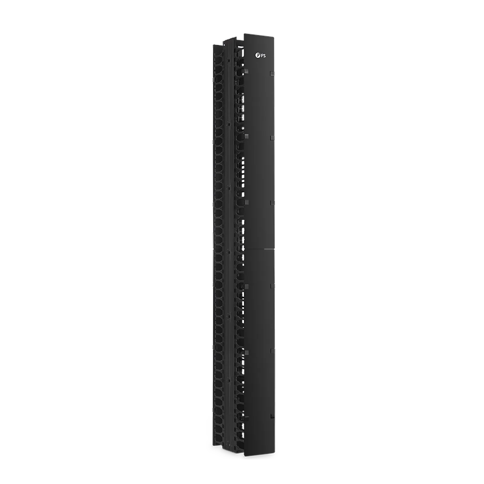Vertical Dual Sided Steel Cable Manager, 45RU, Bend Radius Finger, 5.5 in. Wide