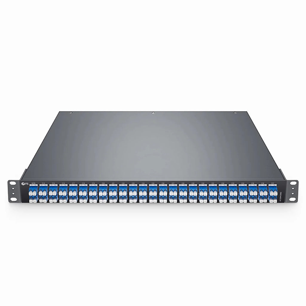 OMD48ECM, 48 Channels 100GHz C14-C61 Passive, Dual Fiber DWDM Mux and Demux with Monitor Port, LC/UPC, 1U Rack