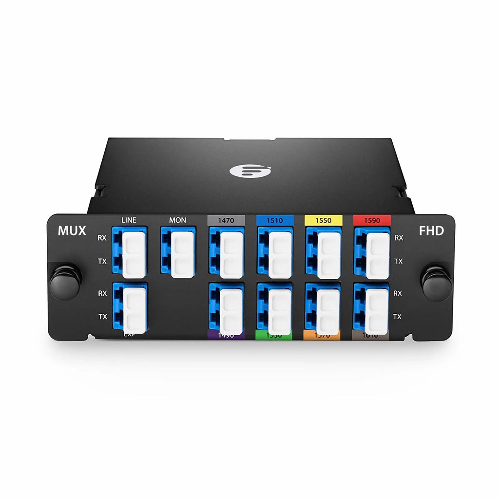 8 Channels CWDM Mux Demux, 1470-1610nm, with Monitor and Expansion Port, 2.0dB Typical IL, LC/UPC, Dual Fiber, High Density, FHDâ„¢ Plug-in Module