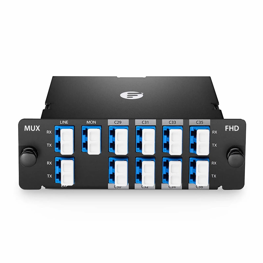 8 Channels DWDM Mux Demux, 100GHz C29-C36, with Monitor and Expansion Port, 2.4dB Typical IL, LC/UPC, Dual Fiber, High Density, FHDâ„¢ Plug-in Module