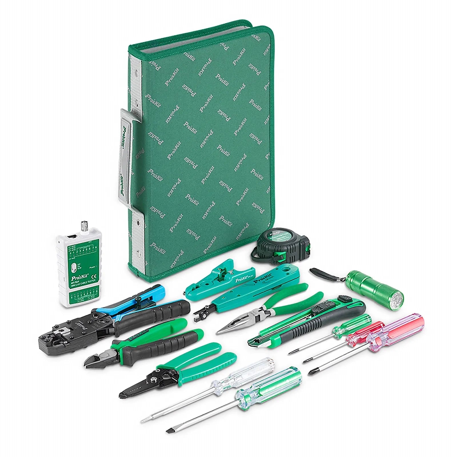 Pro'sKitÂ® 15-in-1 Network Installation Tool Kit with Cable Tester, Crimper, Wire Stripper in Carrying Case