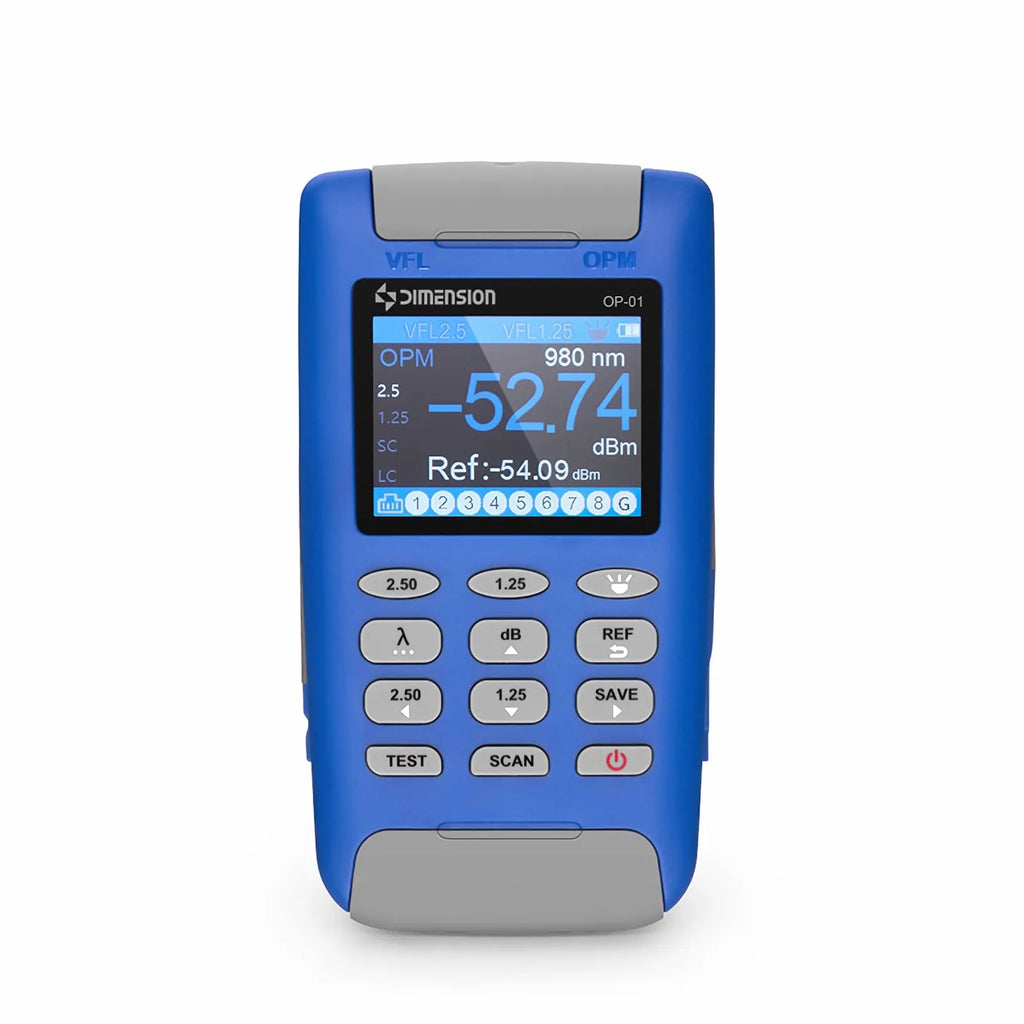 OP-01 Handheld Optical Multimeter Built-in 1mW Visual Fault Locator with RJ45 Cable Sequence Test Function