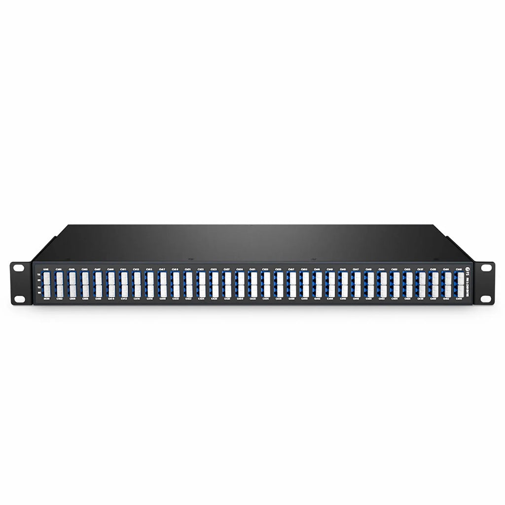 64 Channels DWDM Mux Demux, Super C-band 75GHz 191.3625-196.0875THz, with Monitor Port, 5.8dB Typical IL, LC/UPC, Dual Fiber, FMU 1U Rack Mount