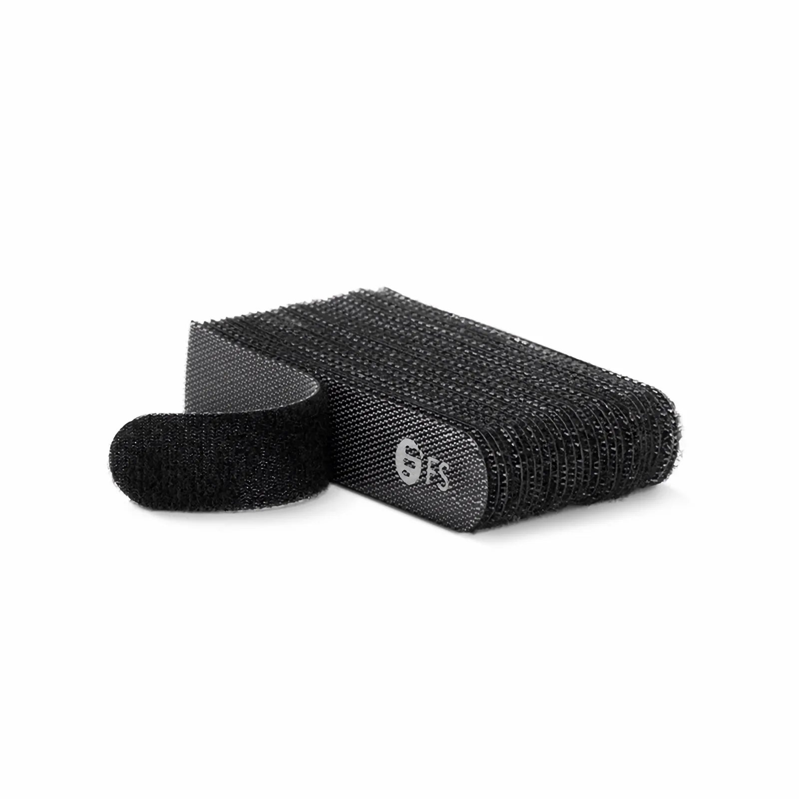 25pcs/Bag 2.95in.L x 0.59in.W Hook and Loop Cable Ties, Pre-Cut Design, Self-bundling, Black