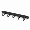 Horizontal Single Sided Manager, 1RU, 5 D-Rings, 3.46 in. Depth