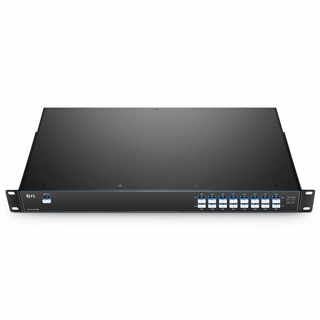 16 Channels DWDM Mux Demux, 100GHz C45-C60, 4.0dB Typical IL, LC/UPC, Single Fiber, Side-B, FMU 1U Rack Mount