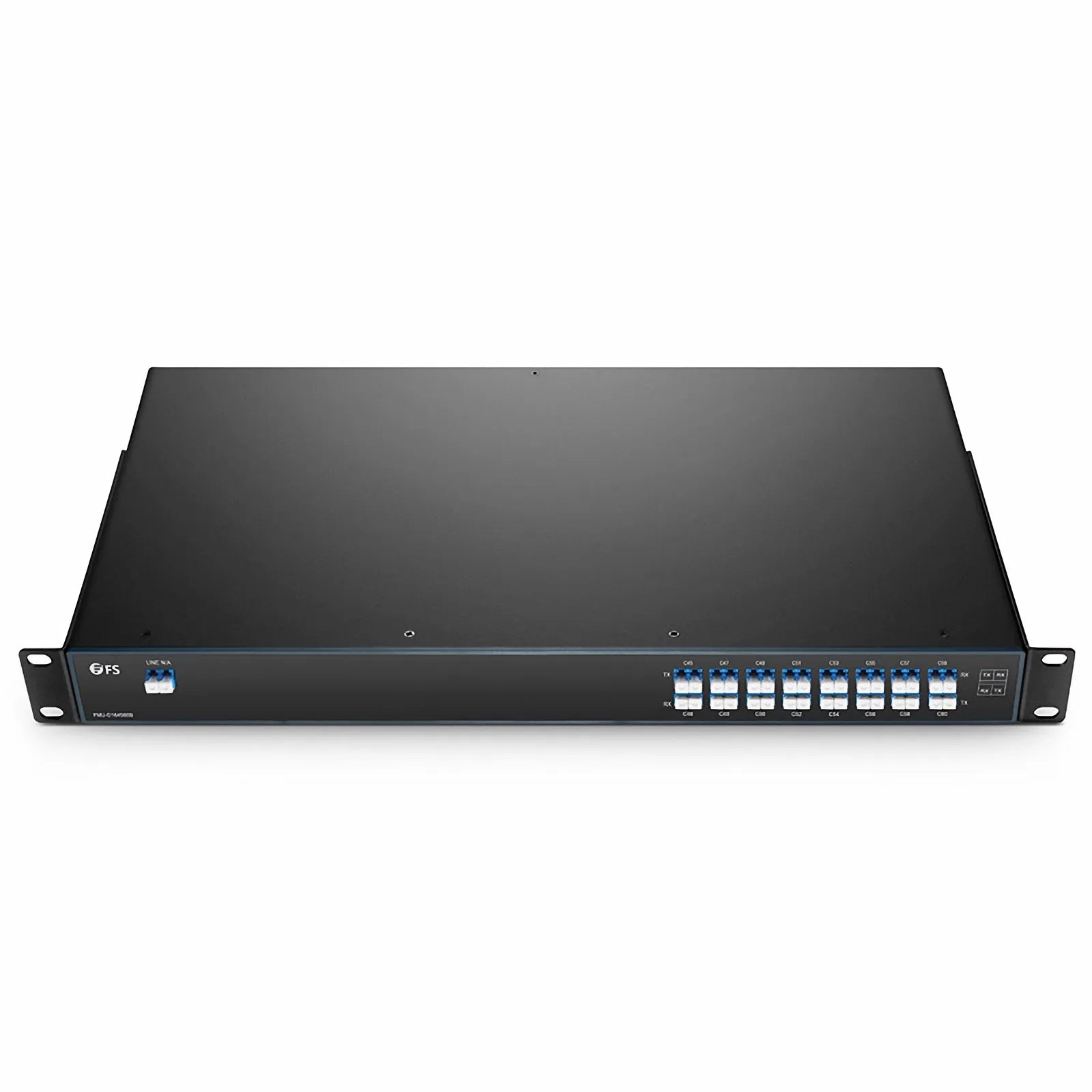 16 Channels DWDM Mux Demux, 100GHz C45-C60, 4.0dB Typical IL, LC/UPC, Single Fiber, Side-B, FMU 1U Rack Mount