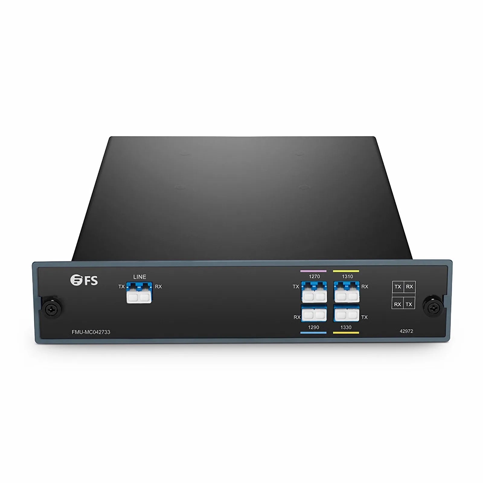 4 Channels CWDM Mux Demux, 1270-1330nm, 1.0dB Typical IL, LC/UPC, Dual Fiber, FMU Plug-in Module