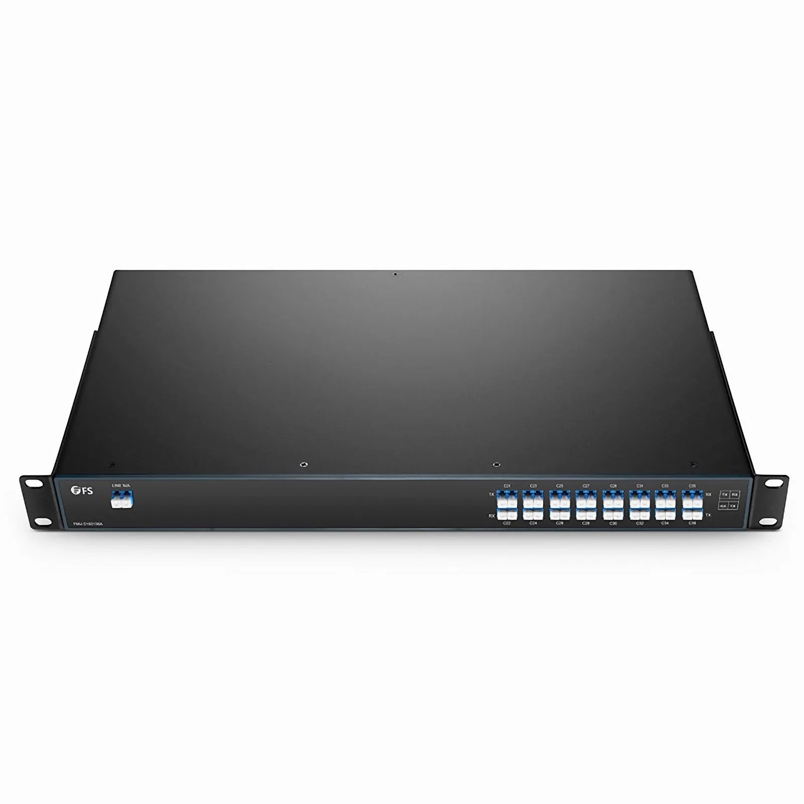 16 Channels DWDM Mux Demux, 100GHz C21-C36, 4.0dB Typical IL, LC/UPC, Single Fiber, Side-A, FMU 1U Rack Mount