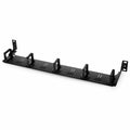 Horizontal Single Sided Cable Manager for 19 in. Rack or Cabinet, 0RU, 5 Snap-in D-Rings, 4.29 in. Depth