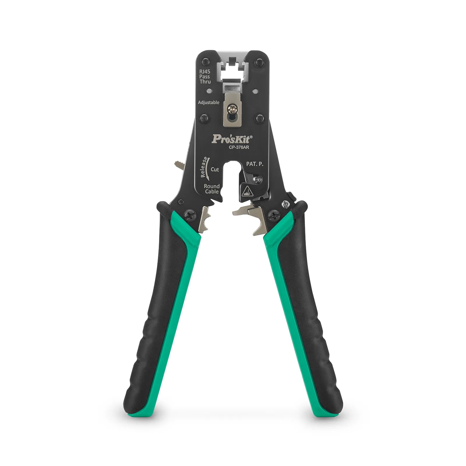 Cat5/6/7 RJ45 Pass-Through Professional Modular Crimper with Built-in Wire Cutter and Stripper