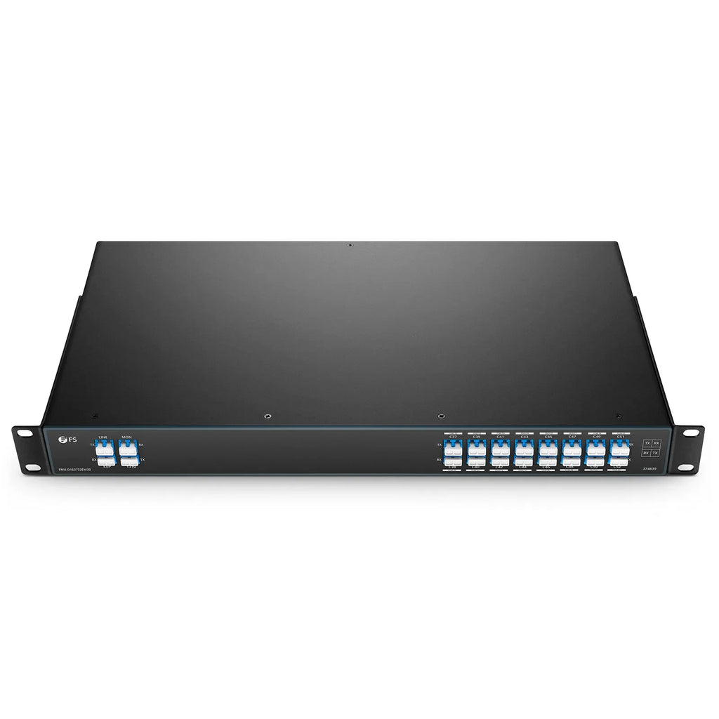 16 Channels DWDM Mux Demux, 100GHz C37-C52, with Monitor, Expansion and 1310nm Port, 4.6dB IL, LC/UPC, Dual Fiber, FMU 1U Rack Mount
