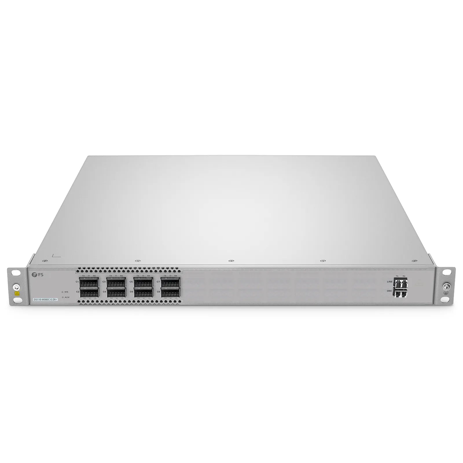 D5110-M08EC-E-ZR+, 8 Channel 100G Active DWDM Multiplexer for Open Line Systems, C21-C22, 8 x 100G QSFP28, Dual Fiber, 1U Rack Mount, 0-120km, Support WebGUI Network Management