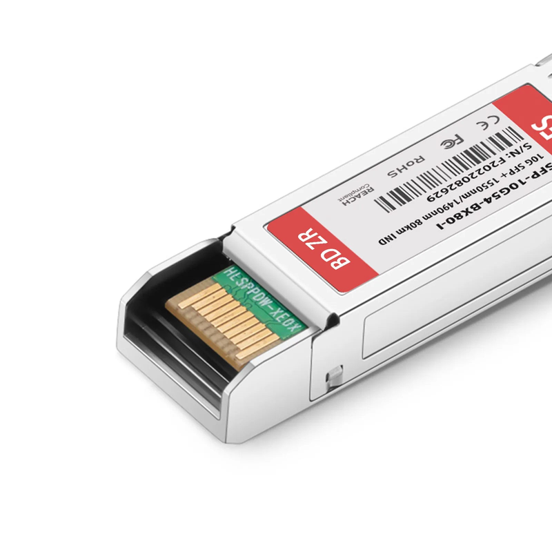 Cisco SFP-10G-BX80D-I Compatible 10GBASE BiDi SFP+ 1550nm-TX/1490nm-RX 80km DOM Simplex LC/UPC SMF Optical Transceiver Module (Industrial)