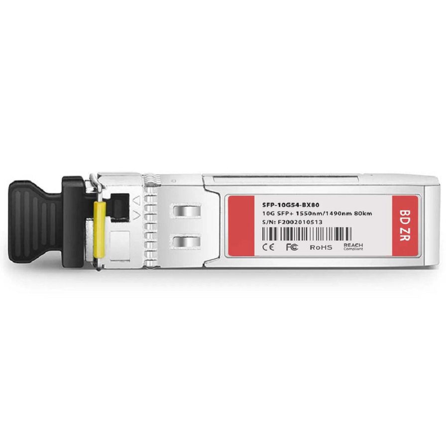 Cisco Compatible 10GBASE-BX80-D BiDi SFP+ 1550nm-TX/1490nm-RX 80km DOM Simplex LC/UPC SMF Optical Transceiver Module