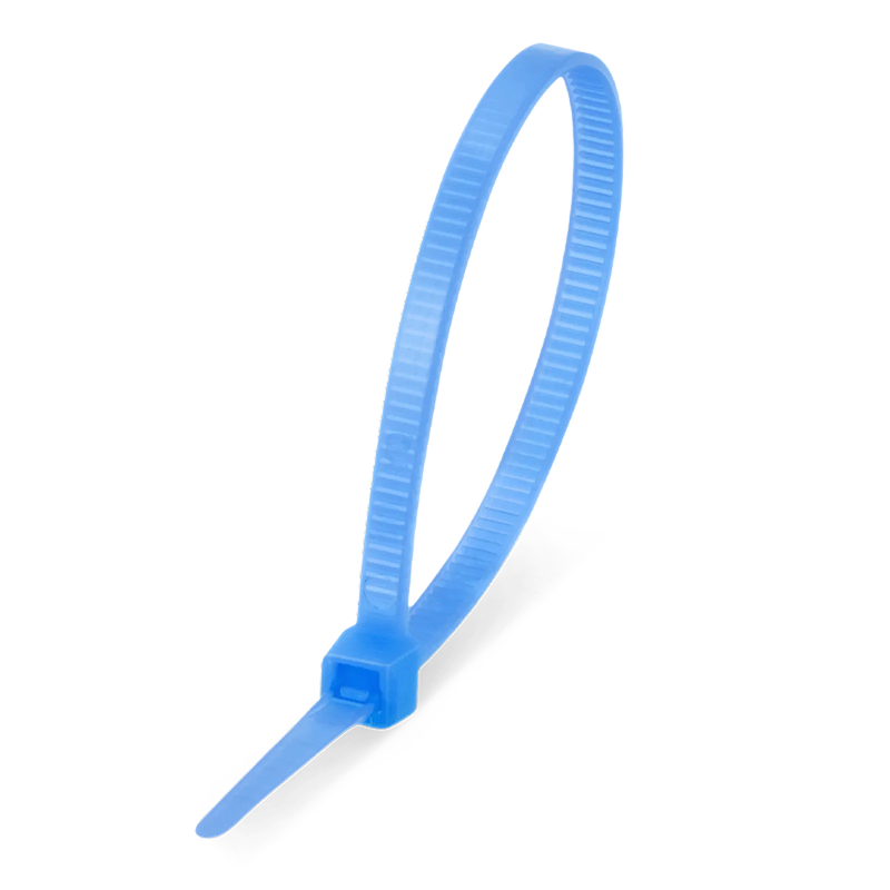 100Pcs/Pack 6in.L x 0.15in.W Self-Locking Nylon Cable Ties, Blue