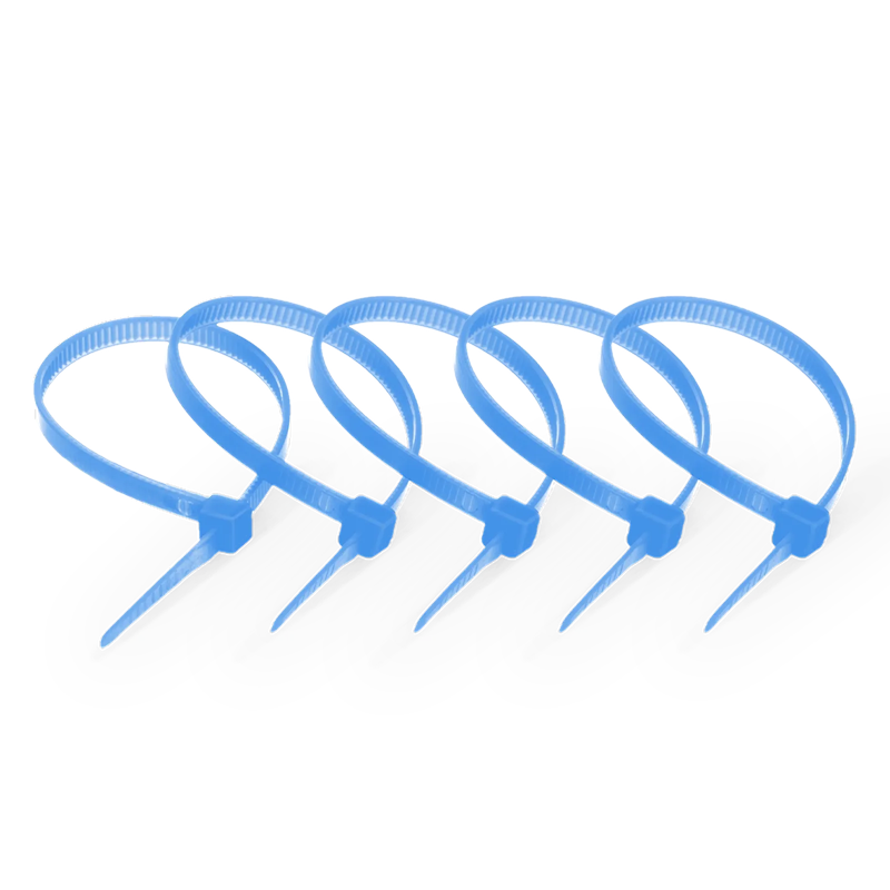 100Pcs/Pack 6in.L x 0.15in.W Self-Locking Nylon Cable Ties, Blue