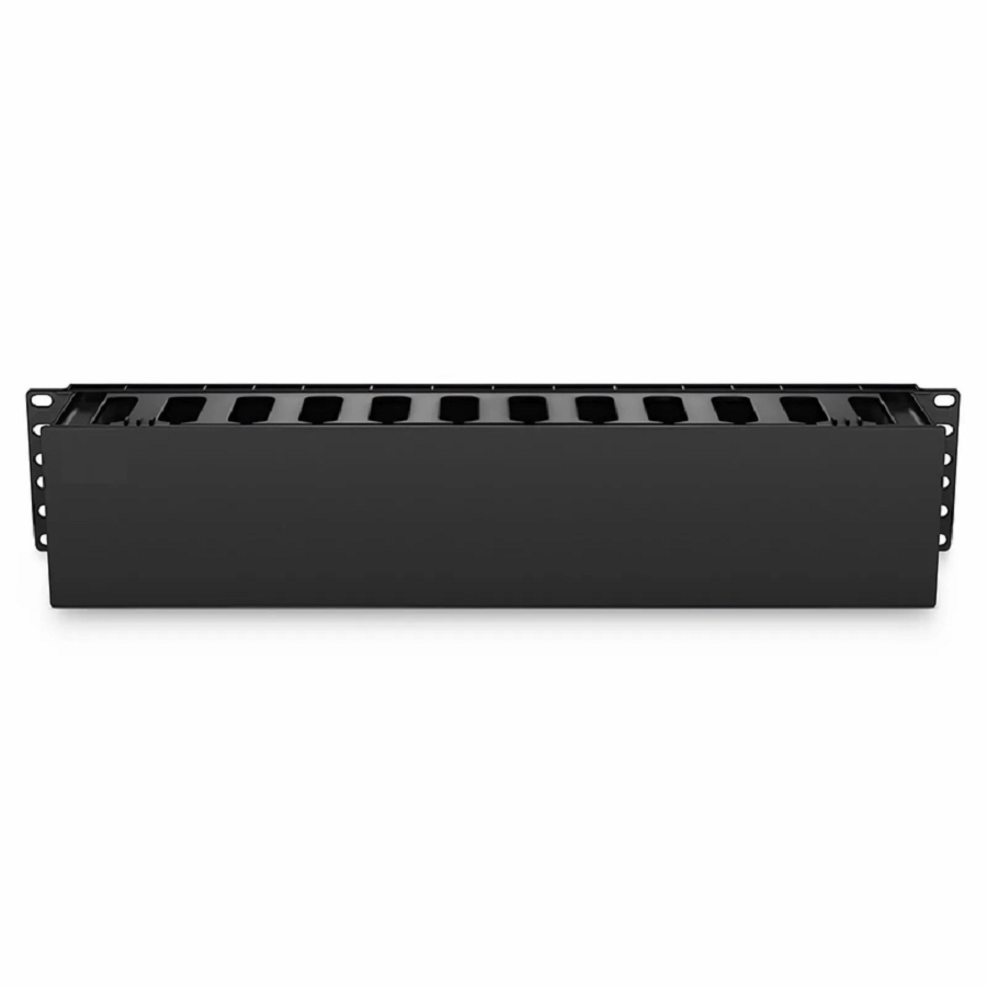Horizontal Single Sided Manager, 2RU, Finger Duct with Cover, 3.43 in. Depth