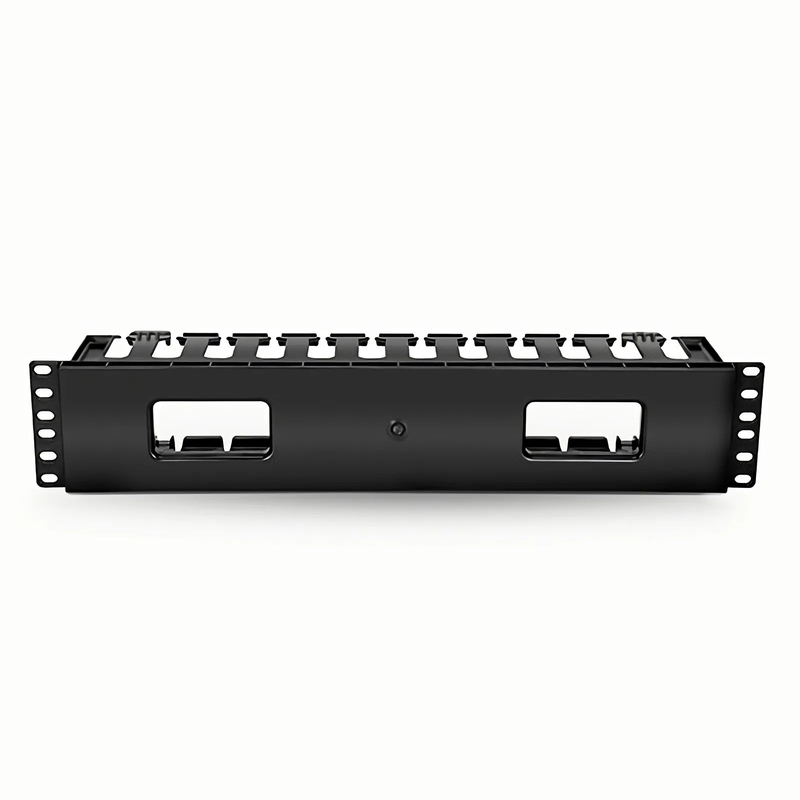 Horizontal Single Sided Manager, 2RU, Finger Duct with Cover, 3.43 in. Depth
