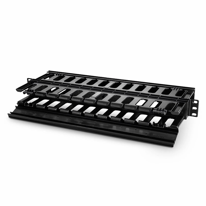 Horizontal Dual Sided Manager, 1RU, Finger Duct with Cover, 6.85 in. Depth