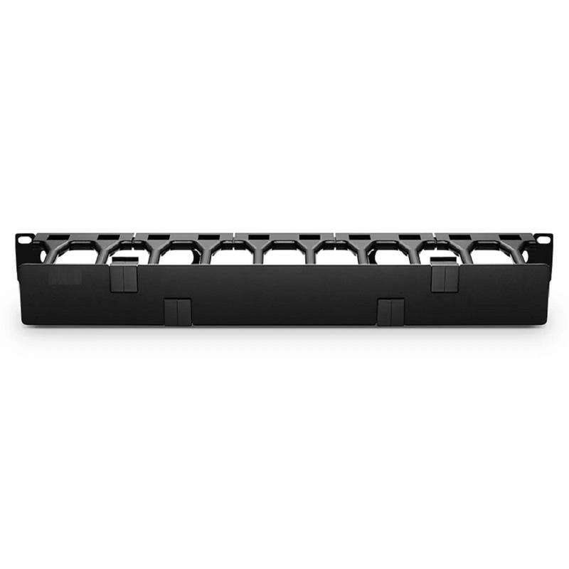 Horizontal Single Sided Steel Manager, 1RU, Finger Duct with Cover, 4.44 in. Depth