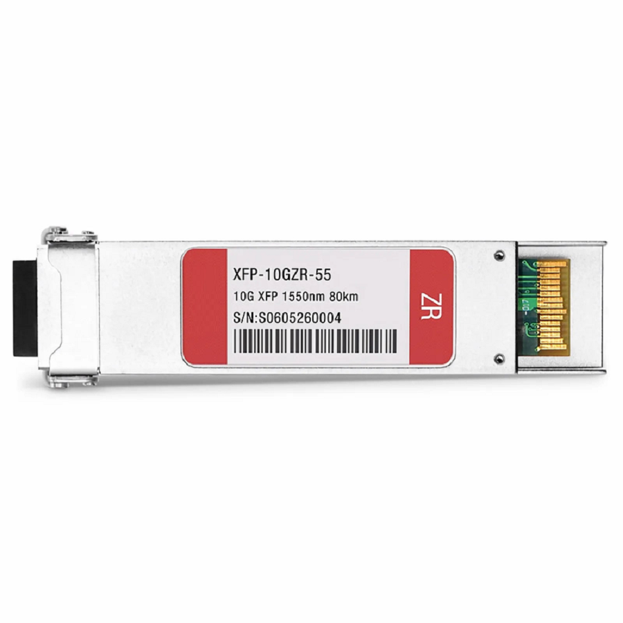 Cisco XFP-10GZR-OC192LR Compatible 10GBASE-ZR/ZW and OC-192/STM-64 LR-2 XFP 1550nm 80km DOM Duplex LC SMF Optical Transceiver Module