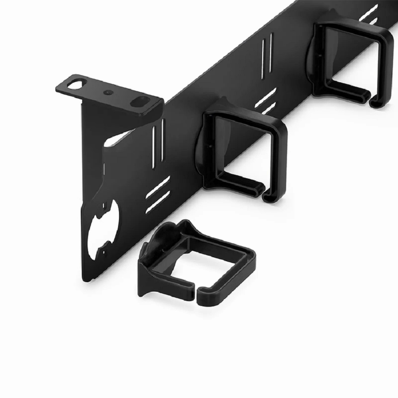 Horizontal Single Sided Cable Manager for 19 in. Rack or Cabinet, 0RU, 5 Snap-in D-Rings, 4.29 in. Depth