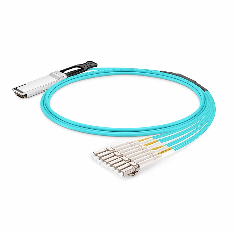 15m (49ft) 100G QSFP28 4 x 25G NRZ to 4 Duplex LC 25G NRZ Active Optical Breakout Cable for FS Switches
