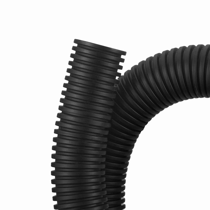 10m (33ft) Black Flame Retardant Polypropylene Convoluted Tubing, 19mm Inside Diameter