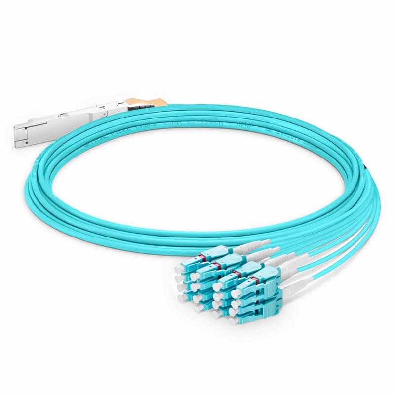 70m (230ft) Generic Compatible 200G QSFP-DD 8 x 25G NRZ to 8 x 25G LC Duplex Active Optical Breakout Cable