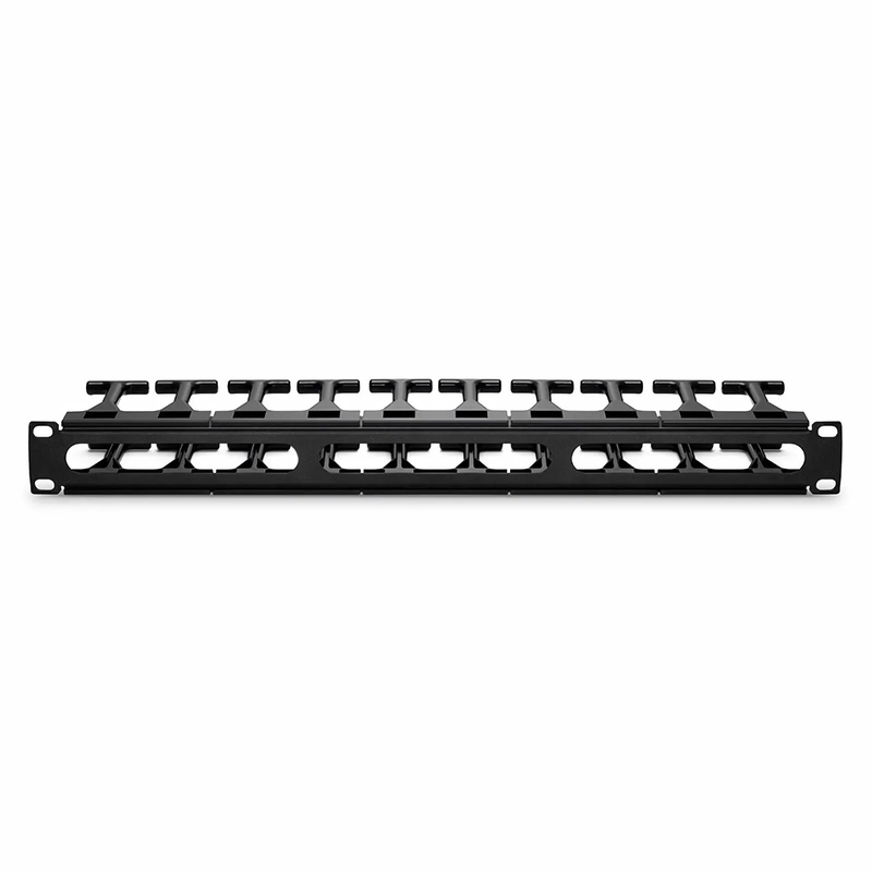 Horizontal Single Sided Steel Manager, 1RU, Finger Duct with Cover, 4.44 in. Depth