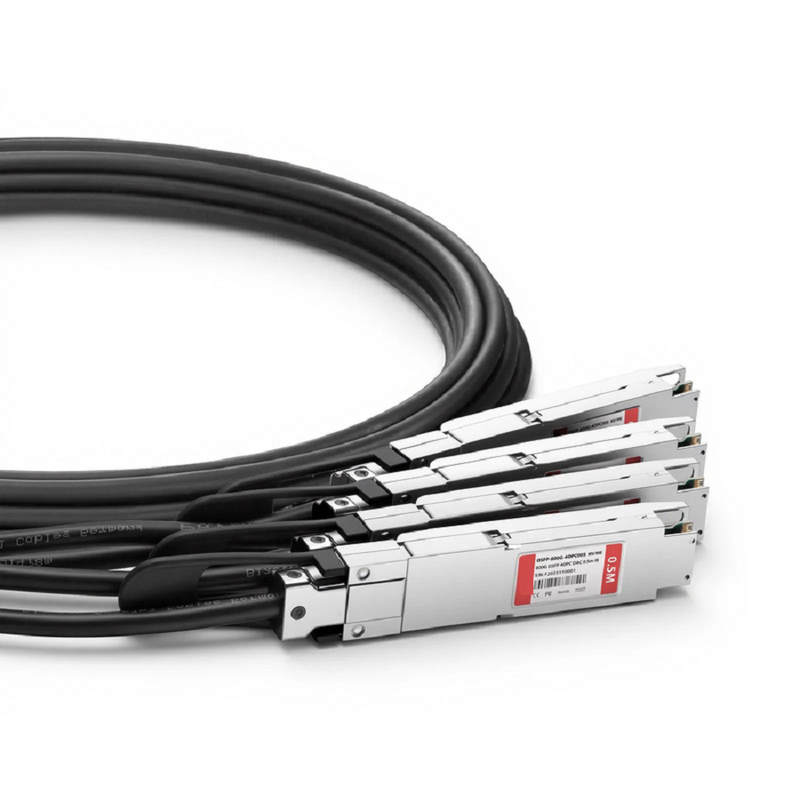0.5m (2ft) 800G OSFP 8 x 100G PAM4 Finned Top to 4 x 200G OSFP 2 x 100G PAM4 Finned Top Passive Direct Attach Copper Breakout Cable for FS Switches