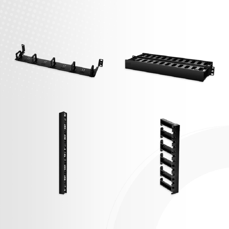 Horizontal Single Sided Manager, 1RU, Finger Duct with Cover, 3.43 in. Depth