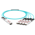 10m (33ft) Generic Compatible 200G QSFP56 4 x 50G PAM4 to 4 x 50G SFP56 50G PAM4 Active Optical Breakout Cable