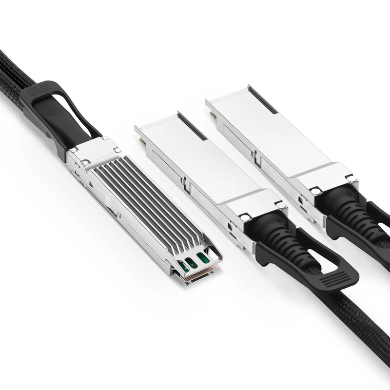 3m (10ft) NVIDIA/Mellanox MCA7J65-N003 Compatible 800G Twin-port OSFP 8 x 100G PAM4 Finned Top to 2 x 400G QSFP112 4 x 100G PAM4 Ethernet Active Direct Attach Copper Breakout Cable